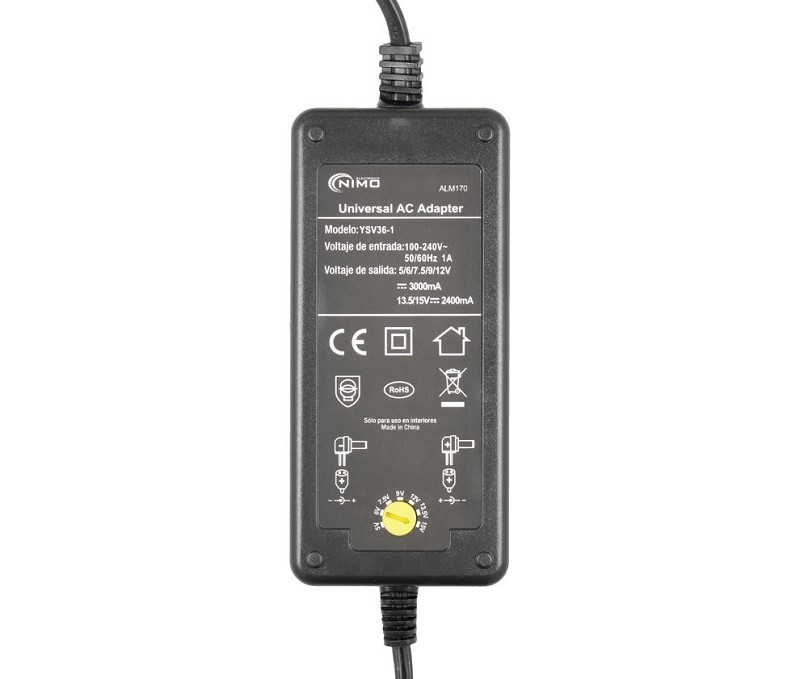 ALIMENTADOR UNIVERSAL 36W REGULABLE 5-15VCC - Imagen 3