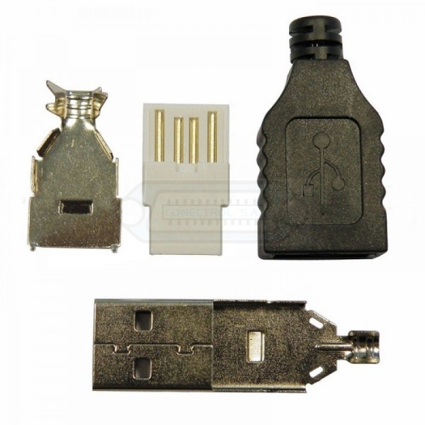 CONECTOR USB TIPO-A MACHO AÉREO