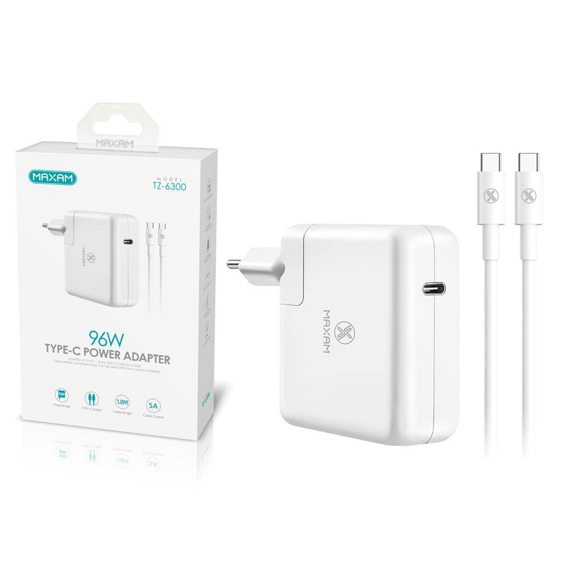 CARGADOR PARED USB-C 96W 5A CON CABLE 1.8M
