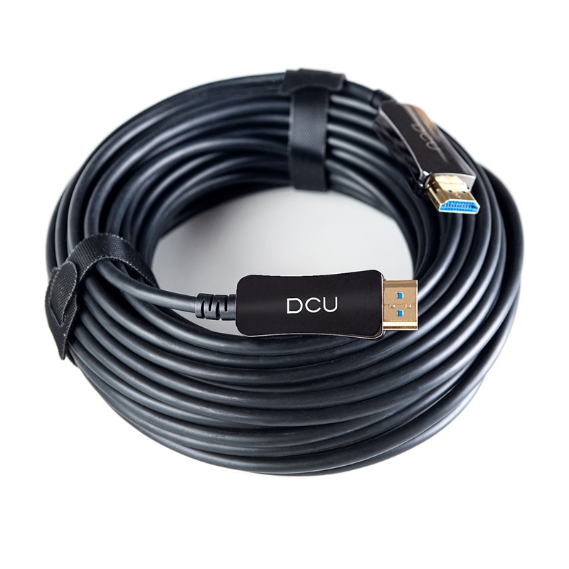 CABLE HDMI 2.1 ÓPTICO - HÍBRIDO M-M 8K@120Hz DCU NEGRO 30m