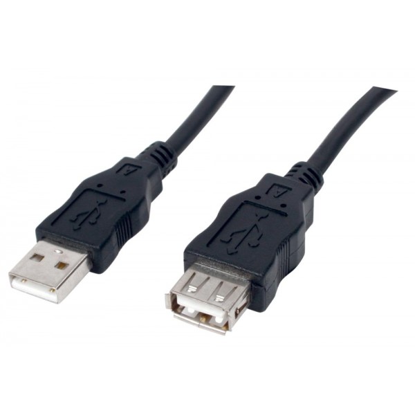 CABLE USB 2.0 TIPO A/A ALARGADOR NEGRO 1m