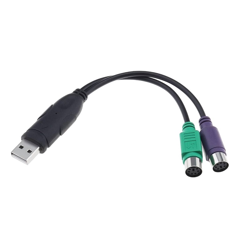 CONVERSOR USB TIPO-A MACHO - DOBLE PS/2 HEMBRA