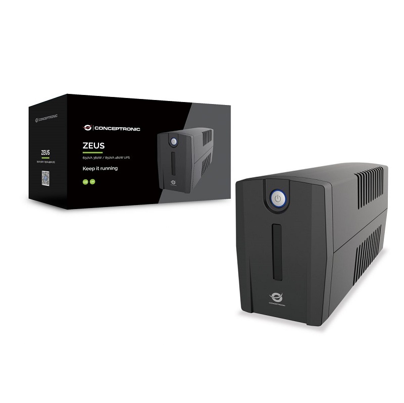 SAI 850VA (480W) CONCEPTRONIC ZEUS02ESP PROTECCION LAN, 2 SCHUKO, USB