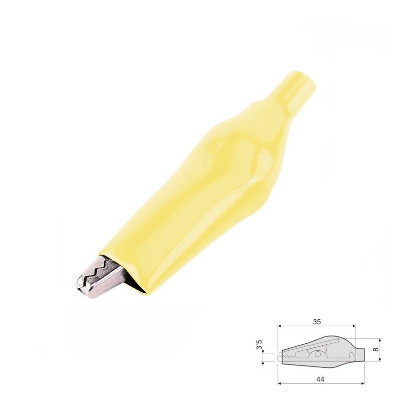 PINZA COCODRILO AISLADA 35x8mm MK-604 AMARILLA