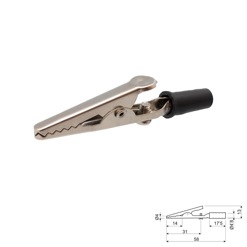 PINZA COCODRILO SEMIAISLADA 58x13mm MK-607 NEGRA
