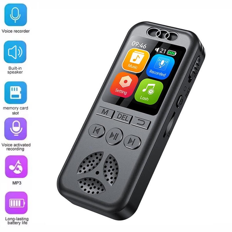 GRABADORA DE VOZ DIGITAL MP3/WAV, SLOT TF, ACTIVACIÓN VOZ, NEGRO