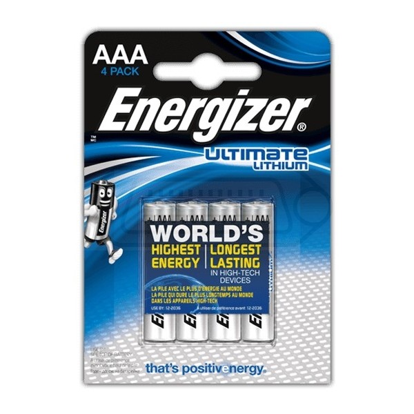PILA ENERGIZER ULTIMATE LITHIUM AAA 1.5V BLISTER 4 UNIDADES
