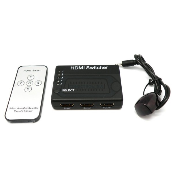 CONMUTADOR HDMI 5 ENTRADAS x 1 SALIDA 1.3B AUTOMÁTICO