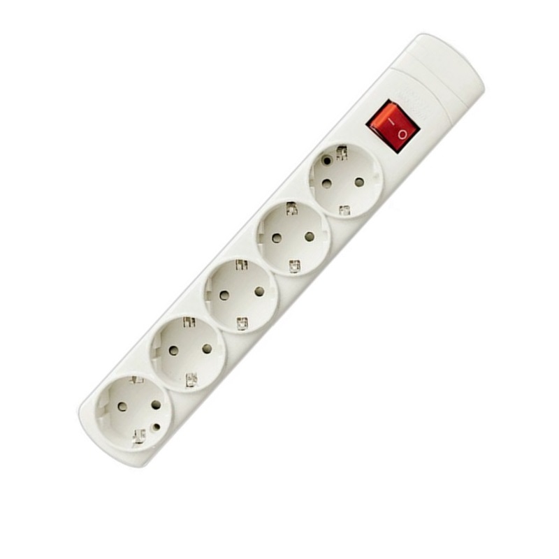 REGLETA ELÉCTRICA 5 SALIDAS + INTERRUPTOR, SIN CABLES