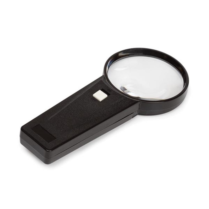 LUPA DE MANO 2x/4x AUMENTOS LUZ LED NEGRO