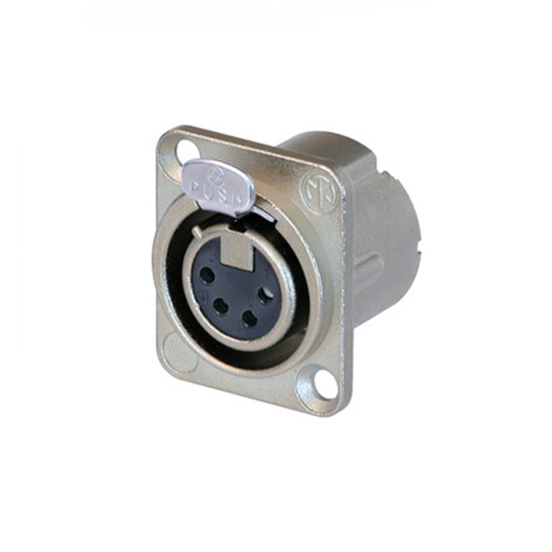 CONECTOR XLR 4P HEMBRA CHASIS D NEUTRIK NÍQUEL/PLATA