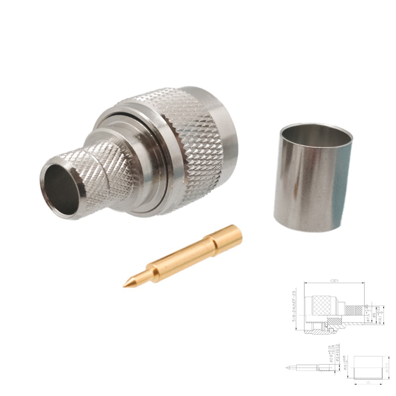 CONECTOR N MACHO AÉREO RECTO CRIMPAR LRM400