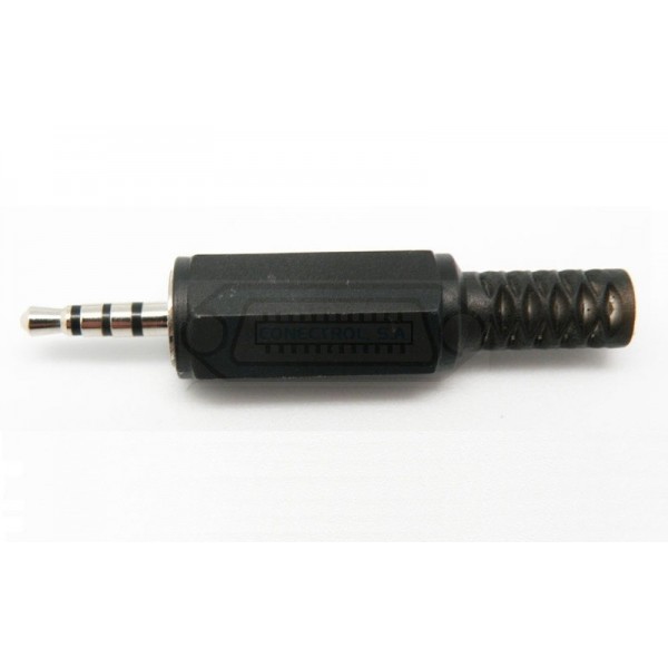 CONECTOR JACK 2.5mm MACHO 4P AÉREO PLÁSTICO