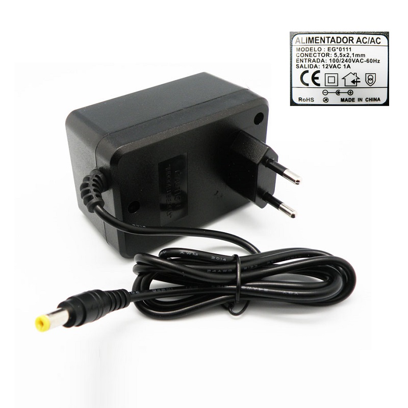 ALIMENTADOR ALTERNA EUROCONNEX 12VAC 1A 12W