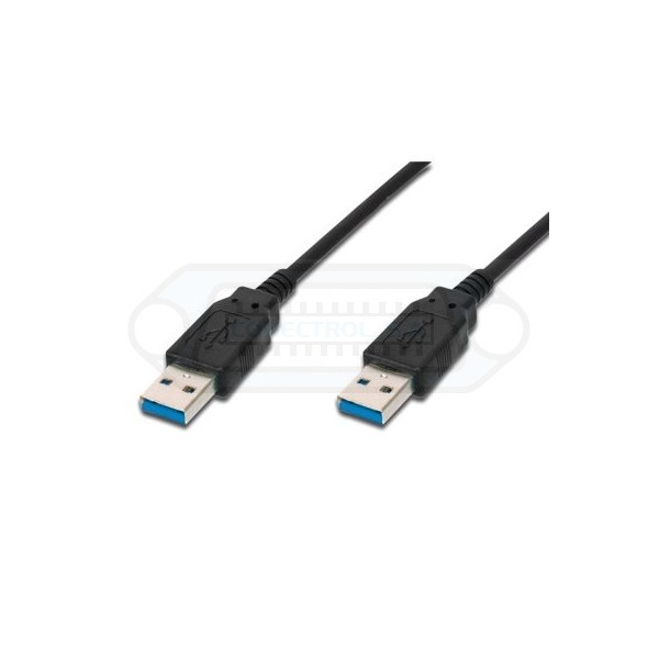 CABLE USB-A 3.0 MACHO - MACHO NEGRO 1.8m