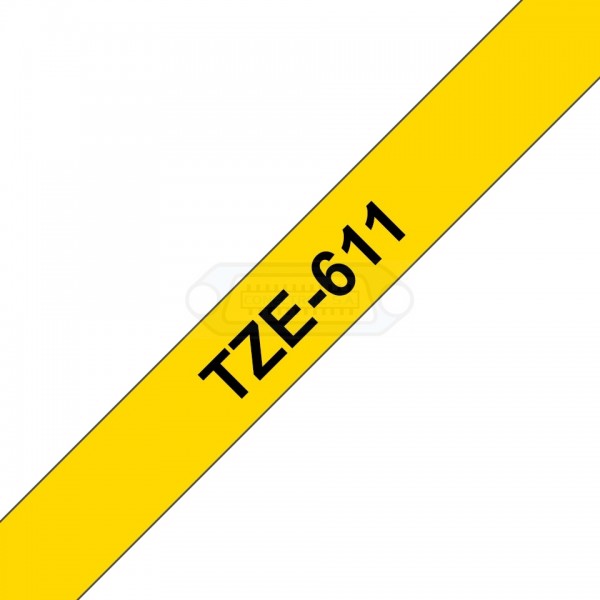 CINTA LAMINADA BROTHER 6mm NEGRO/AMARILLO 8m