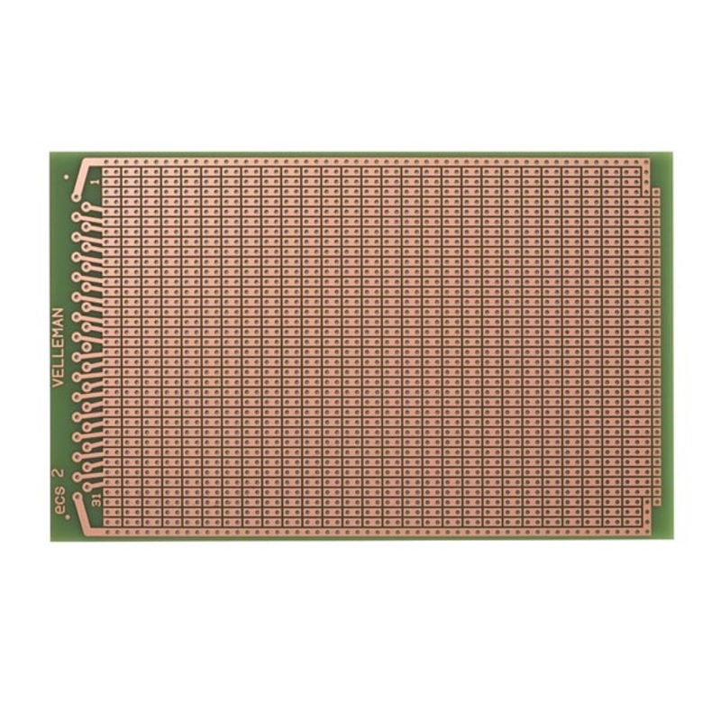 PLACA C.I. PERFORADA 2x TOPOS, 1 CARA, 100x160mm, EUROCARD, FR4