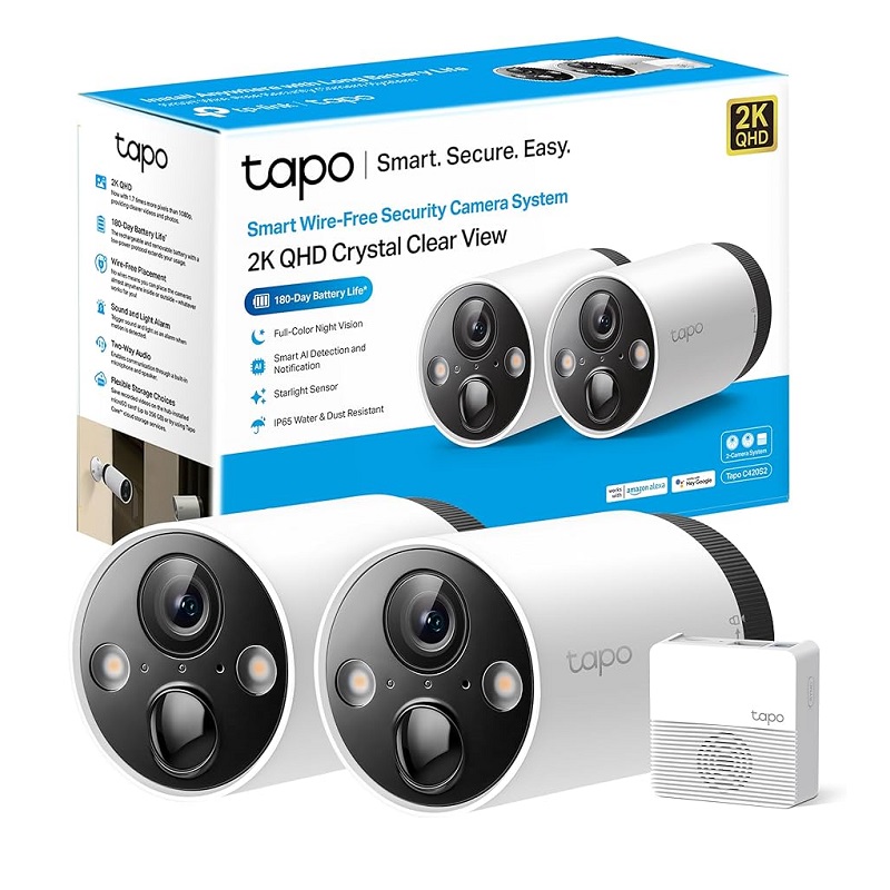 SISTEMA DE CÁMARAS IP WIFI 2K QHD TP-LINK TAPO C420S2 CON BATERÍA