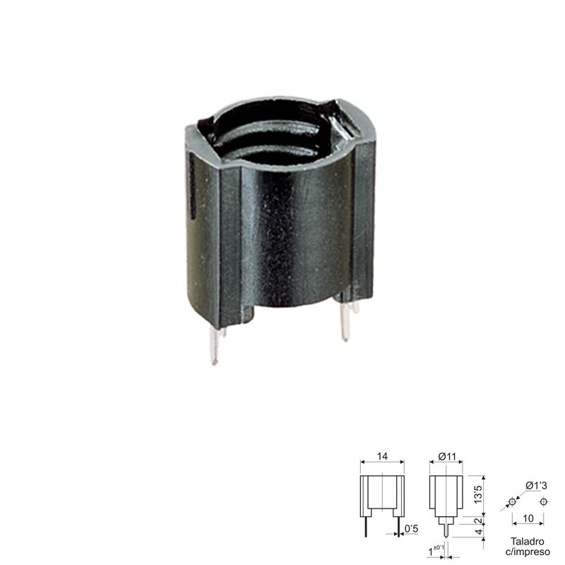 PORTALÁMPARAS BOMBILLAS ROSCA E10 T. CORTOS PCB