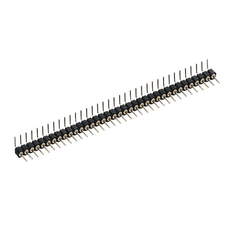 TIRA DE PINES MACHO 36P x1 FILA 2.54mm REDONDO ACODADO PCB