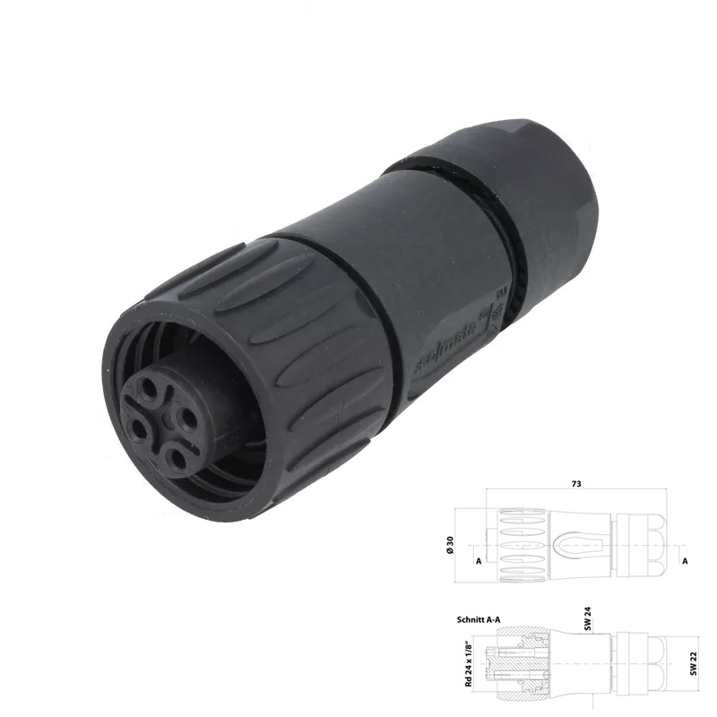 CONECTOR INDUSTRIAL 4P HEMBRA AÉREO IP67 AMPHENOL