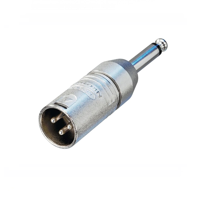 ADAPTADOR XLR 3P MACHO - JACK 6.3mm MACHO MONO NEUTRIK