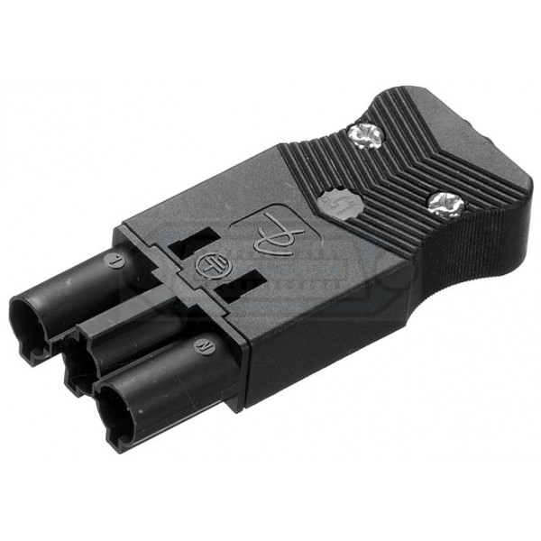 CONECTOR RÁPIDO 3 POLOS AC166 MACHO AÉREO 20A NEGRO