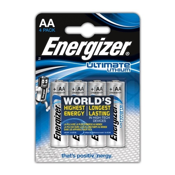 PILA ENERGIZER ULTIMATE LITHIUM AA 1.5V BLISTER 4 UNIDADES