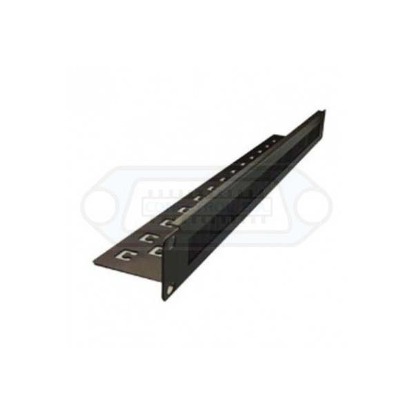 PANEL PASACABLES CERRADO 19" 1U CON CEPILLO Y ORGANIZADOR