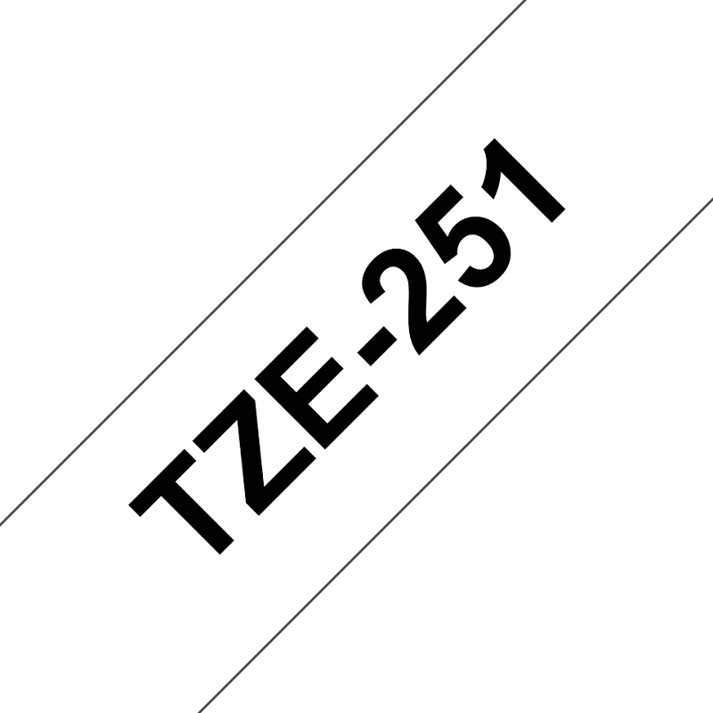 CINTA LAMINADA BROTHER 24mm NEGRO/BLANCO 8m