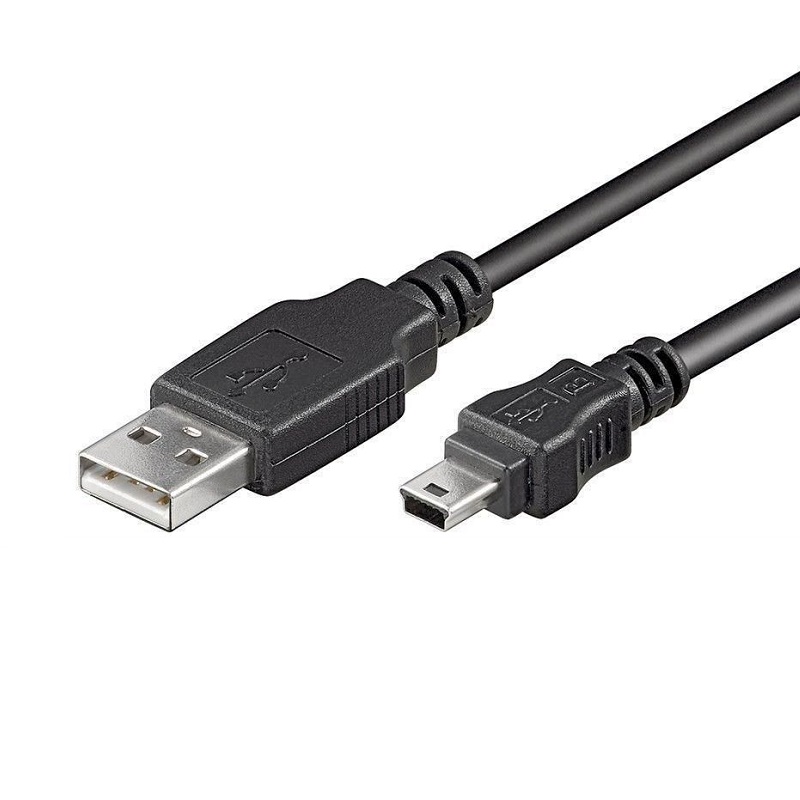 CABLE USB-A 2.0 MACHO a Mini USB-B 5P MACHO NEGRO 1m