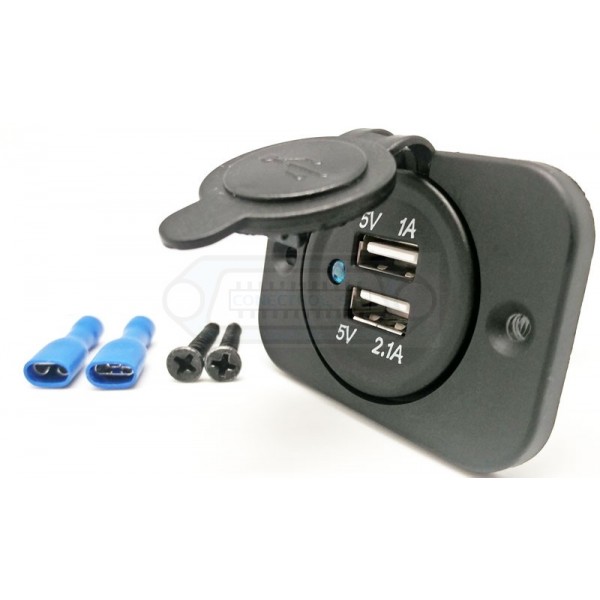 BASE USB 2.0 DOBLE PARA CHASIS CON TAPA ESTANCA