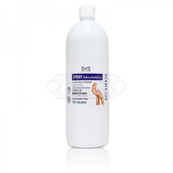 RECAMBIO SPRAY GEL HIDROALCOHÓLICO CON ALOE VERA 1L.