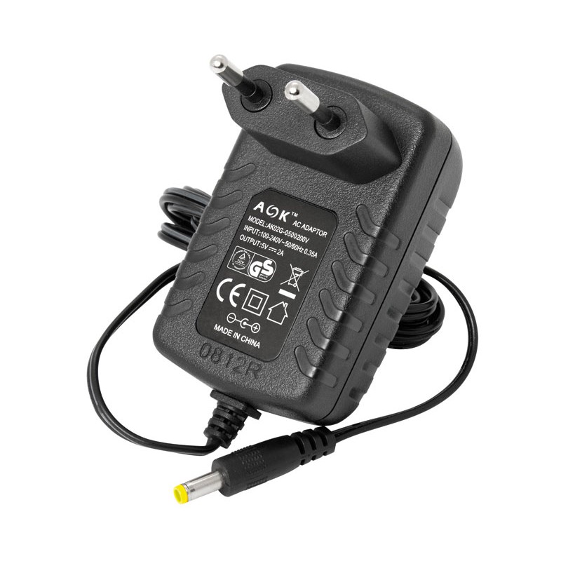 ALIMENTADOR ELECTRÓNICO AOK 5VCC 2A (5.5x2.1x15mm)