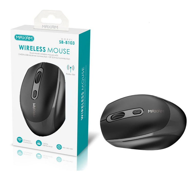 RATÓN INALÁMBRICO DUAL 2.4GHz + BLUETOOTH NEGRO