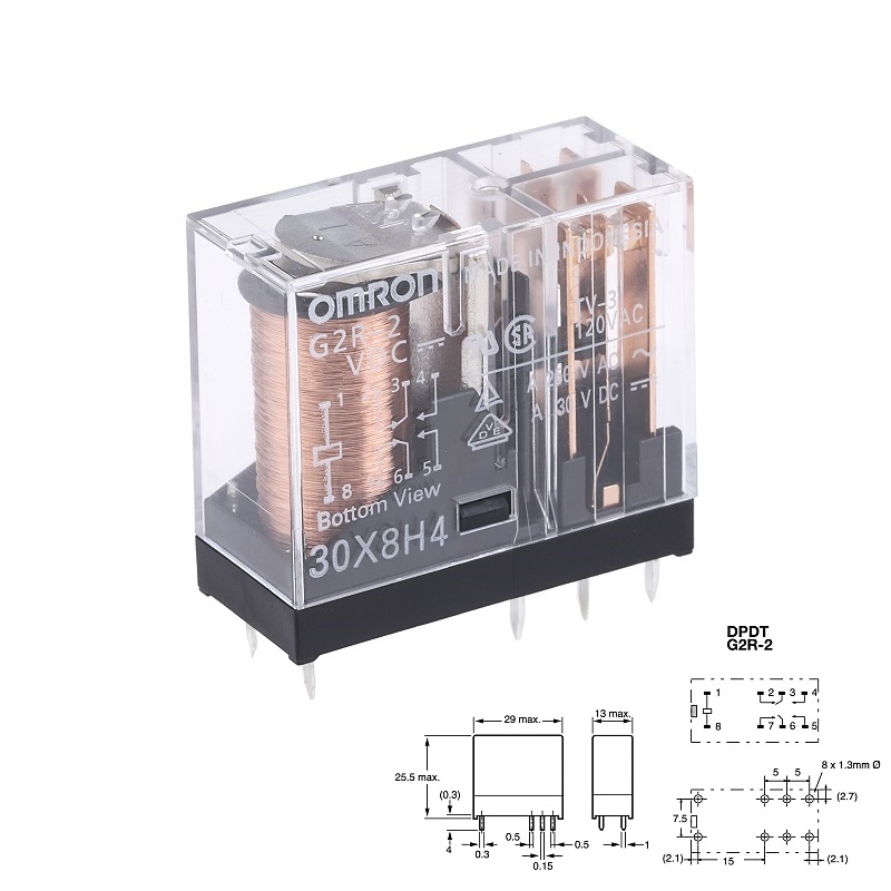 RELÉ DE POTENCIA OMRON G2R-2 DC 6V (2Co) 5A PCB