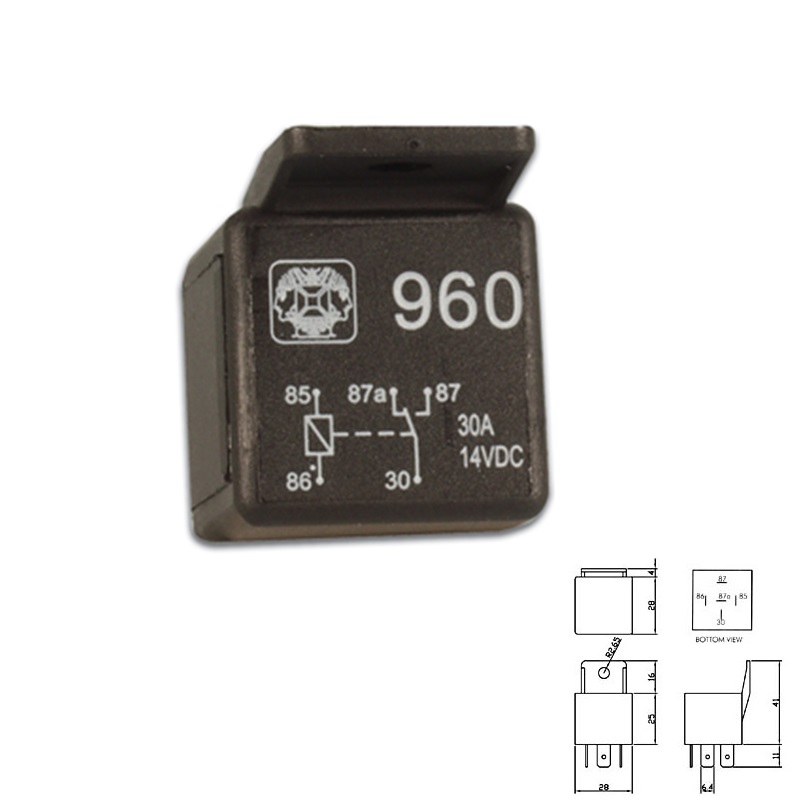 RELÉ DE COCHE DC 12V (1Co) 30-40A FASTON