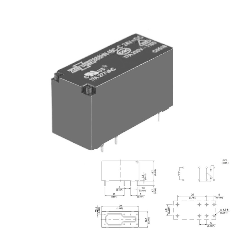 RELÉ DE POTENCIA INRUSH VR17V121C DC 12V (1Co) 17A PCB