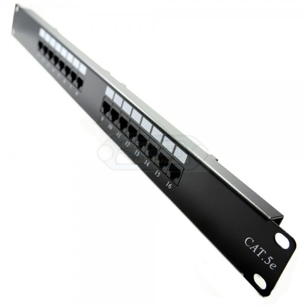 PATCH PANEL 19" RJ45 16P. CAT5 1U