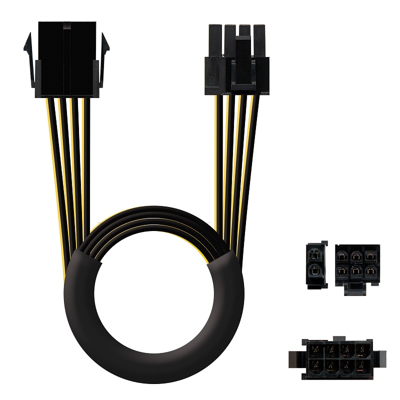 CABLE ADAPTADOR PCI-E MOLEX 8P /H A 8P (6+2)/H 0.5M