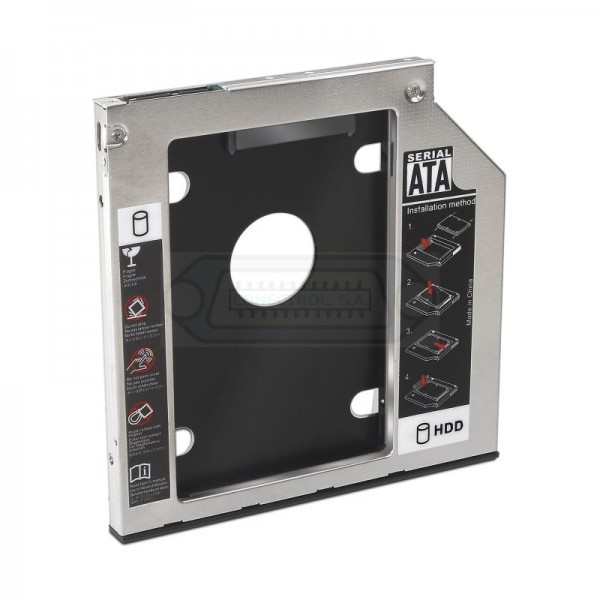 ADAPTADOR HDD/SSD 7MM A UNIDAD ÓPTICA (9.5MM)