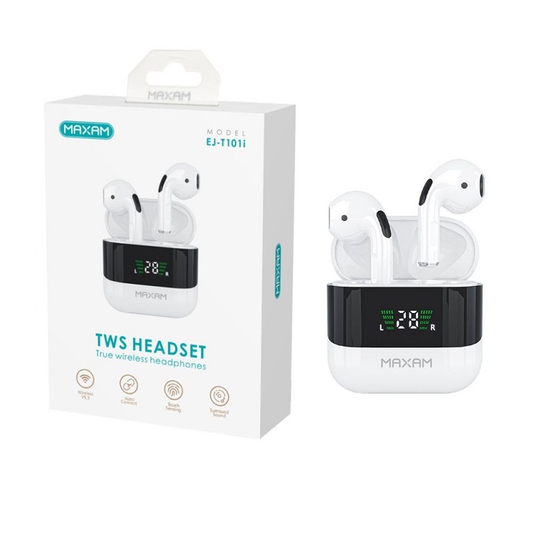 AURICULARES TRUE WIRELESS V5.3 MAXAN BLANCO