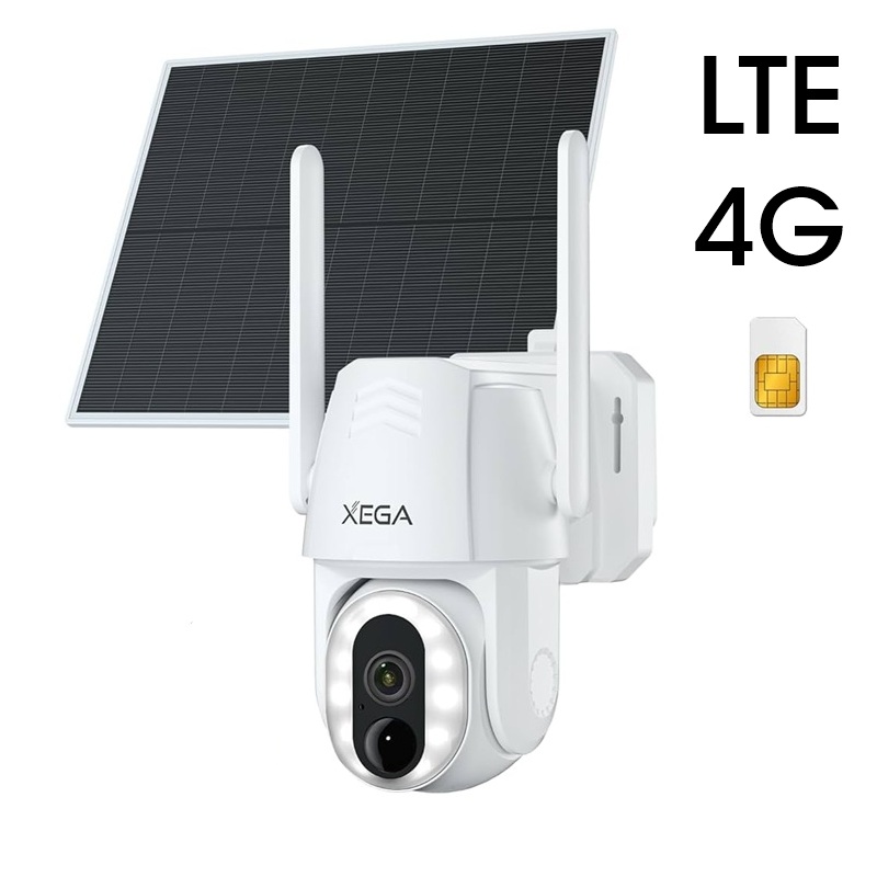 CÁMARA SEGURIDAD LTE 4G IP66 2K XEGA XG-33 CON PANEL SOLAR
