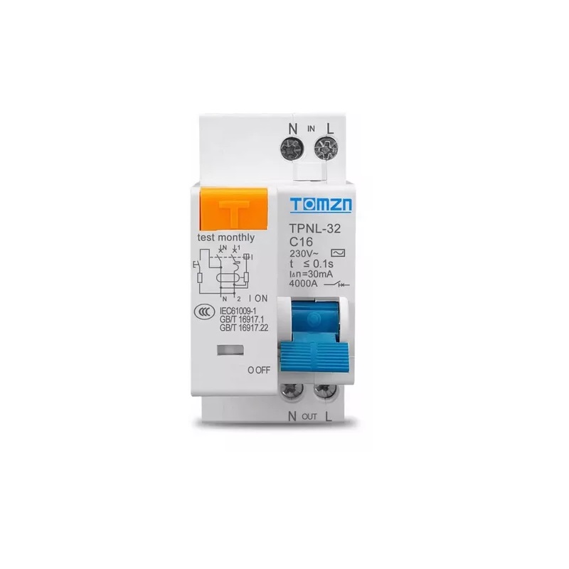 DISYUNTOR CORRIENTE RESIDUAL CON PROTECCION 1P+N 16A