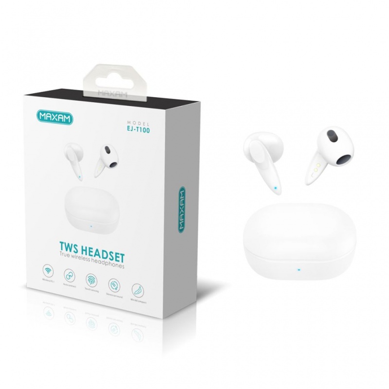 AURICULARES TRUE WIRELESS V5.1 MAXAN BLANCO