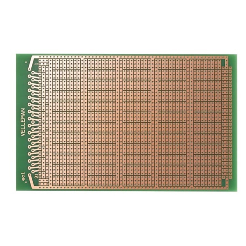 PLACA C.I. PERFORADA ISLAS, 1 CARA, 100x160mm, EUROCARD, FR4