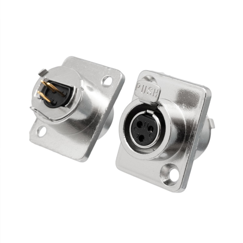 CONECTOR MINI XLR 3P HEMBRA CHASIS TIPO-D