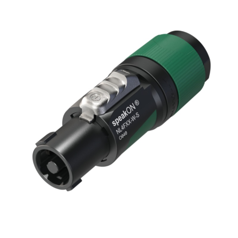 CONECTOR SPEAKON 4P HEMBRA AÉREO Ø6-12mm PA6 NEGRO NEUTRIK