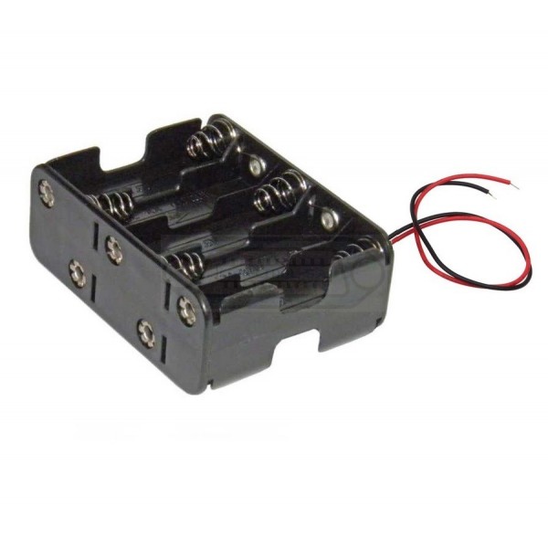 PORTAPILAS 10 PILAS AA DOBLE CON CABLE