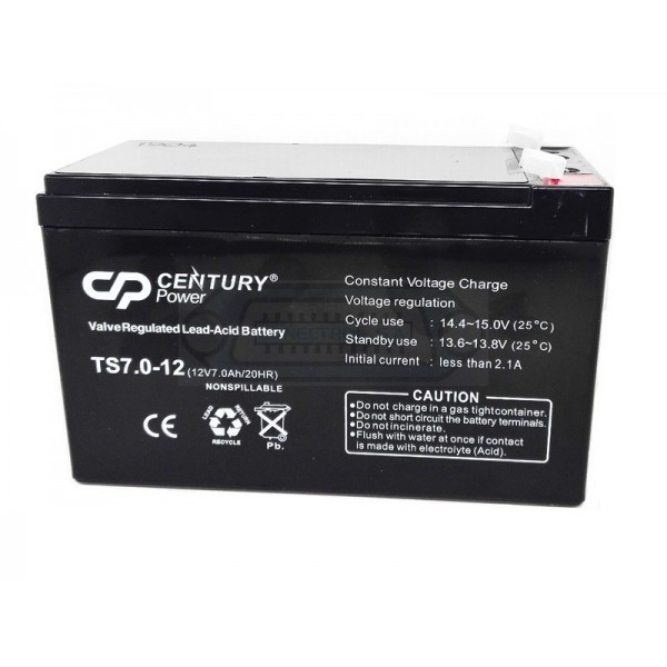 BATERÍA PLOMO VRLA CENTURY 12V 7AH